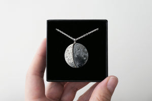 UNDER THIS MOON / custom SUPERMOON moon phase necklace in sterling silver