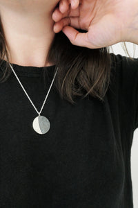 UNDER THIS MOON / custom SUPERMOON moon phase necklace in sterling silver
