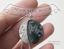 Load image into Gallery viewer, UNDER THIS MOON / custom SUPERMOON moon phase necklace in sterling silver