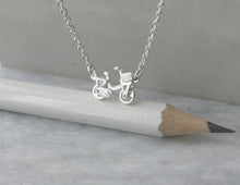 Load image into Gallery viewer, FIETS - BIKE / miniature bike pendant with movable wheels in sterling silver