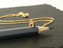 Load image into Gallery viewer, TINY AMSTERDAM 14k GOLD NECKLACE - miniature dutch house in solid 14k gold (585)