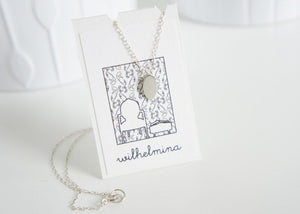WILHELMINA / miniature mirror necklace in sterling silver