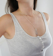 Load image into Gallery viewer, LINGERIE ELONGATED PENDANT / hand-pierced necklace in sterling silver