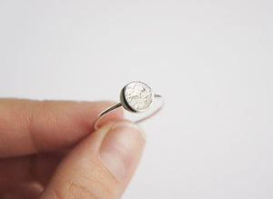 UNDER THIS MOON / custom moon phase ring in sterling silver