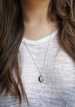 Load image into Gallery viewer, UNDER THIS MOON / personalised BIG moon phase necklace in sterling silver &amp; natural silk