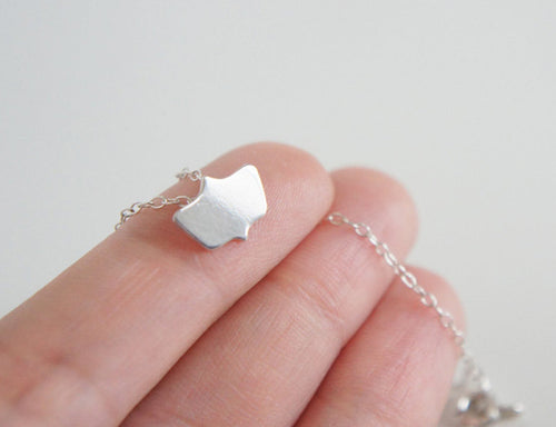 ISABEL / miniature mirror necklace in sterling silver