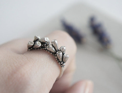 LAVENDER BRANCHES / floral ring in sterling silver