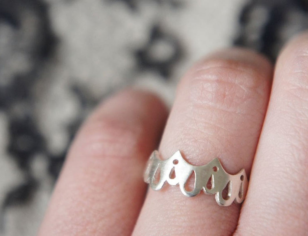 LINGERIE RING 001 / hand-pierced ring in sterling silver