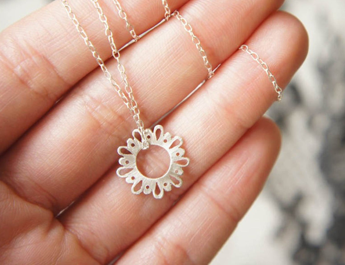 LINGERIE TINY CUTE PENDANT hand-pierced necklace in sterling silver