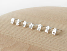 Load image into Gallery viewer, TINY AMSTERDAM EARRINGS / miniature dutch house stud earrings in sterling silver