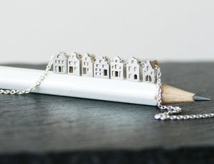 TINY AMSTERDAM NECKLACE / multiple dutch houses necklace in sterling silver